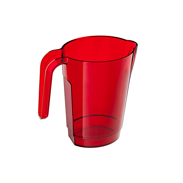 Pichet en plastique Memento-Synth transparent - rouge - 1,6 L