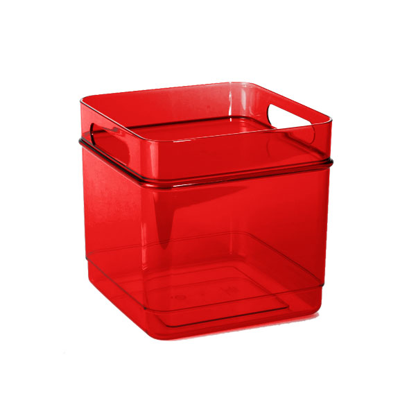 6293 – CONSERVATEUR VINTAGE AVEC GRILLE EGOUTTOIR 4,8 L ROUGE TRANSPARENT